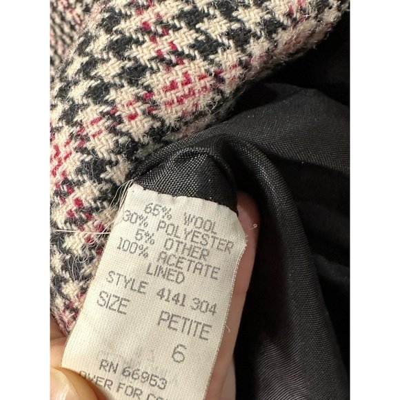 VTG Leslie Fay Wool Blend Plaid Ladies Sophisticated Nostalgic Blazer SZ 6P - Picture 7 of 8